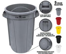 Crusader Round Trash Cans