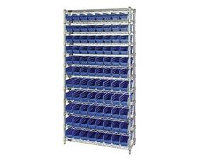 Chrome Wire Shelving Units With Shelf Bins-HWR12101B