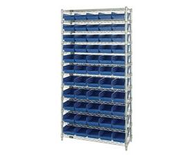 Chrome Wire Shelving Units With Shelf Bins-HWR12102B