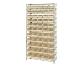 Chrome Wire Shelving Units With Shelf Bins-HWR12102I
