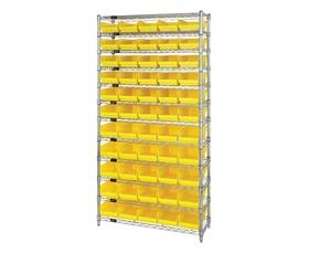 Chrome Wire Shelving Units With Shelf Bins-HWR12102Y