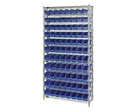 Chrome Wire Shelving Units With Shelf Bins-HWR12103B