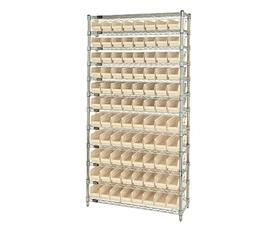 Chrome Wire Shelving Units With Shelf Bins-HWR12103I