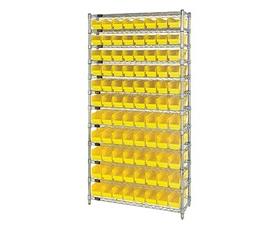 Chrome Wire Shelving Units With Shelf Bins-HWR12103Y