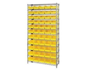 Chrome Wire Shelving Units With Shelf Bins-HWR12104Y