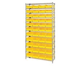 Chrome Wire Shelving Units With Shelf Bins-HWR12108Y