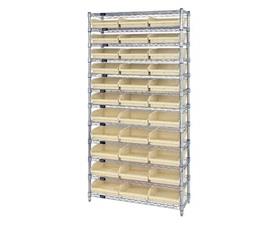 Chrome Wire Shelving Units With Shelf Bins-HWR12110I