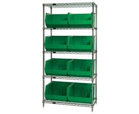 Chrome Wire Shelving Units With Ultra Bins-HWR5270G