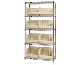 Chrome Wire Shelving Units With Ultra Bins-HWR5270I