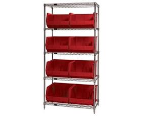 Chrome Wire Shelving Units With Ultra Bins-HWR5270R