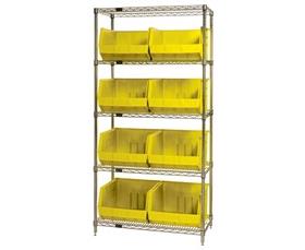 Chrome Wire Shelving Units With Ultra Bins-HWR5270Y