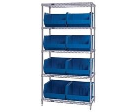 Chrome Wire Shelving Units With Ultra Bins-HWR5270B