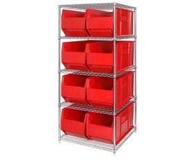 Chrome Wire Shelving Units With Hulk Containers-HWR5993R