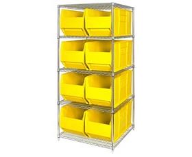 Chrome Wire Shelving Units With Hulk Containers-HWR5993Y