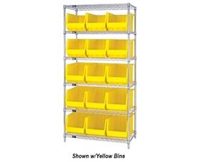 Chrome Wire Shelving Units With Ultra Bins-HWR6260B