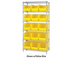 Chrome Wire Shelving Units With Ultra Bins-HWR6260I