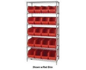 Chrome Wire Shelving Units With Ultra Bins-HWR6265B