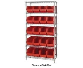 Chrome Wire Shelving Units With Ultra Bins-HWR6265G