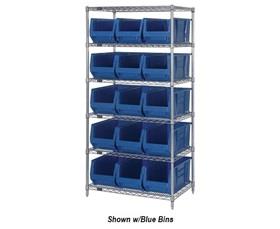 Chrome Wire Shelving Units With Hulk Containers-HWR6953R