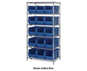 Chrome Wire Shelving Units With Hulk Containers-HWR6953Y