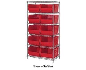 Chrome Wire Shelving Units With Hulk Containers-HWR6954B
