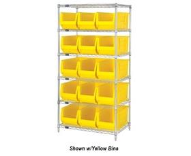 Chrome Wire Shelving Units With Hulk Containers-HWR6973B