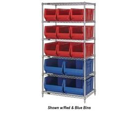 Chrome Wire Shelving Units With Hulk Containers-HWR6973974Y