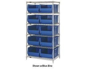 Chrome Wire Shelving Units With Hulk Containers-HWR6974R