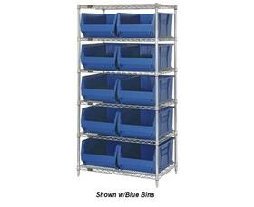 Chrome Wire Shelving Units With Hulk Containers-HWR6974Y