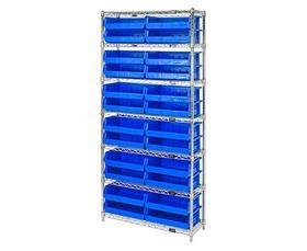 Chrome Wire Shelving Units With Ultra Bins-HWR7245B