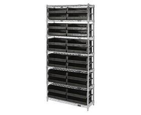 Chrome Wire Shelving Units With Ultra Bins-HWR7245BK