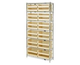 Chrome Wire Shelving Units With Ultra Bins-HWR7245I
