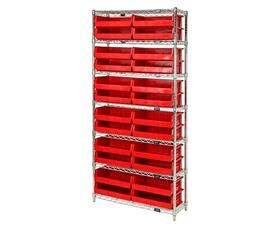 Chrome Wire Shelving Units With Ultra Bins-HWR7245R