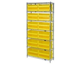 Chrome Wire Shelving Units With Ultra Bins-HWR7245Y