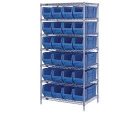 Chrome Wire Shelving Units With Hulk Containers-HWR7951B