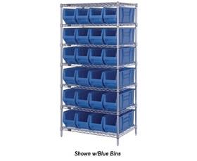 Chrome Wire Shelving Units With Hulk Containers-HWR7951R