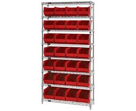 Chrome Wire Shelving Units With Ultra Bins-HWR8239R