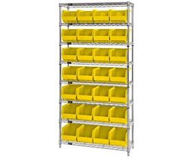 Chrome Wire Shelving Units With Ultra Bins-HWR8239Y
