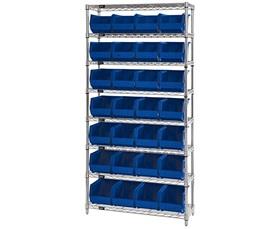 Chrome Wire Shelving Units With Ultra Bins-HWR8240B