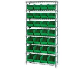 Chrome Wire Shelving Units With Ultra Bins-HWR8240G