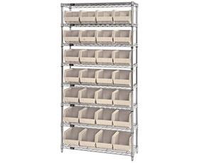 Chrome Wire Shelving Units With Ultra Bins-HWR8240I