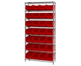 Chrome Wire Shelving Units With Ultra Bins-HWR8240R