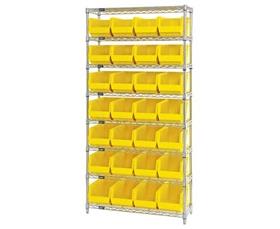 Chrome Wire Shelving Units With Ultra Bins-HWR8240Y