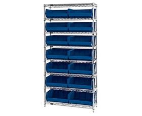 Chrome Wire Shelving Units With Ultra Bins-HWR8250B