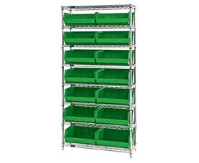 Chrome Wire Shelving Units With Ultra Bins-HWR8250G