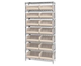 Chrome Wire Shelving Units With Ultra Bins-HWR8250I