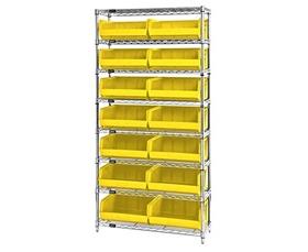 Chrome Wire Shelving Units With Ultra Bins-HWR8250Y