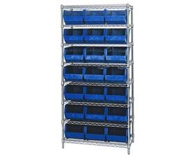 Chrome Wire Shelving Units With Ultra Bins-HWR8255B