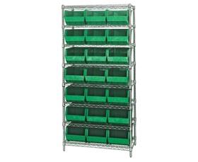 Chrome Wire Shelving Units With Ultra Bins-HWR8255G