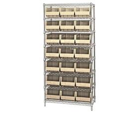 Chrome Wire Shelving Units With Ultra Bins-HWR8255I